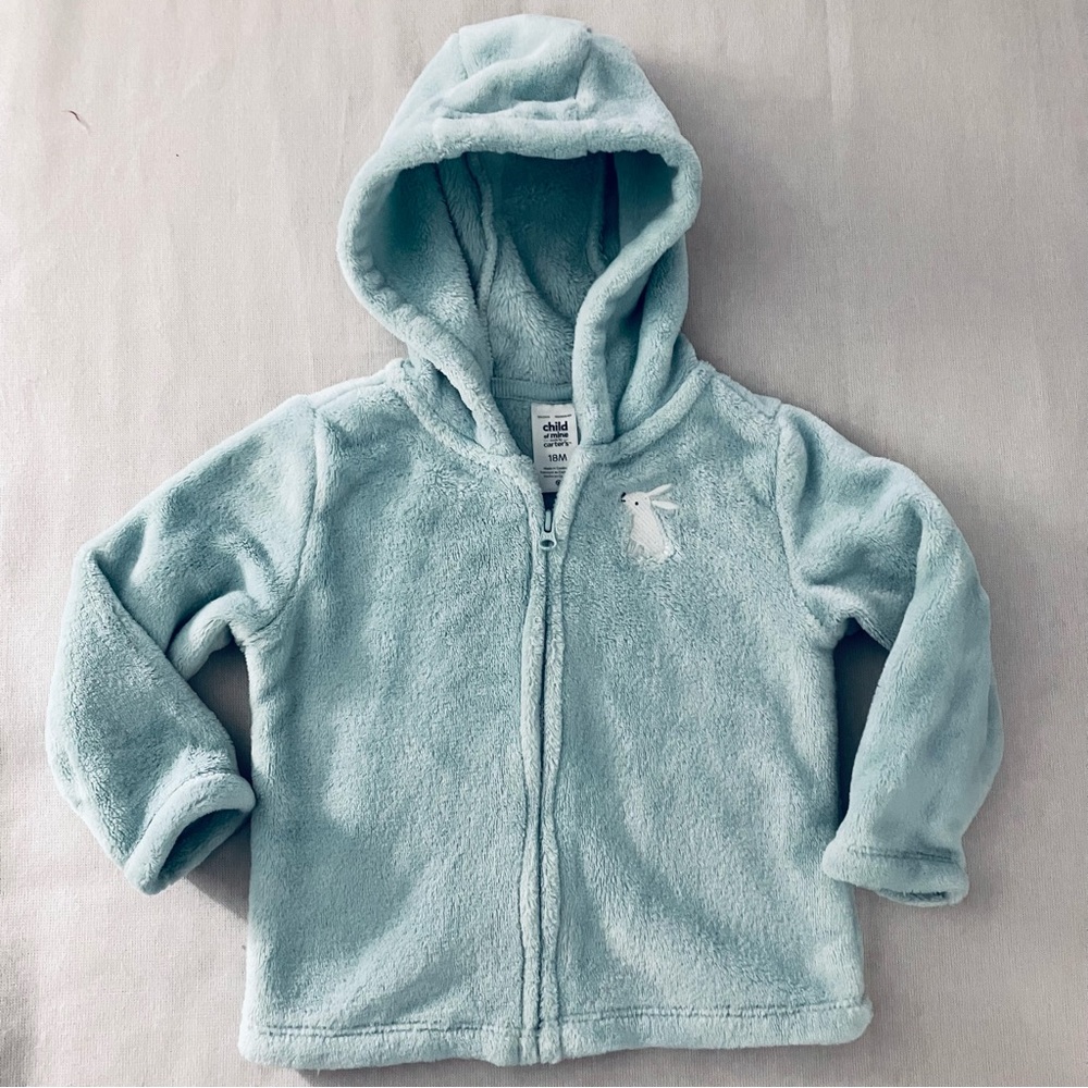 child of mine Light Blue Plush Hooded Fleece Jacket